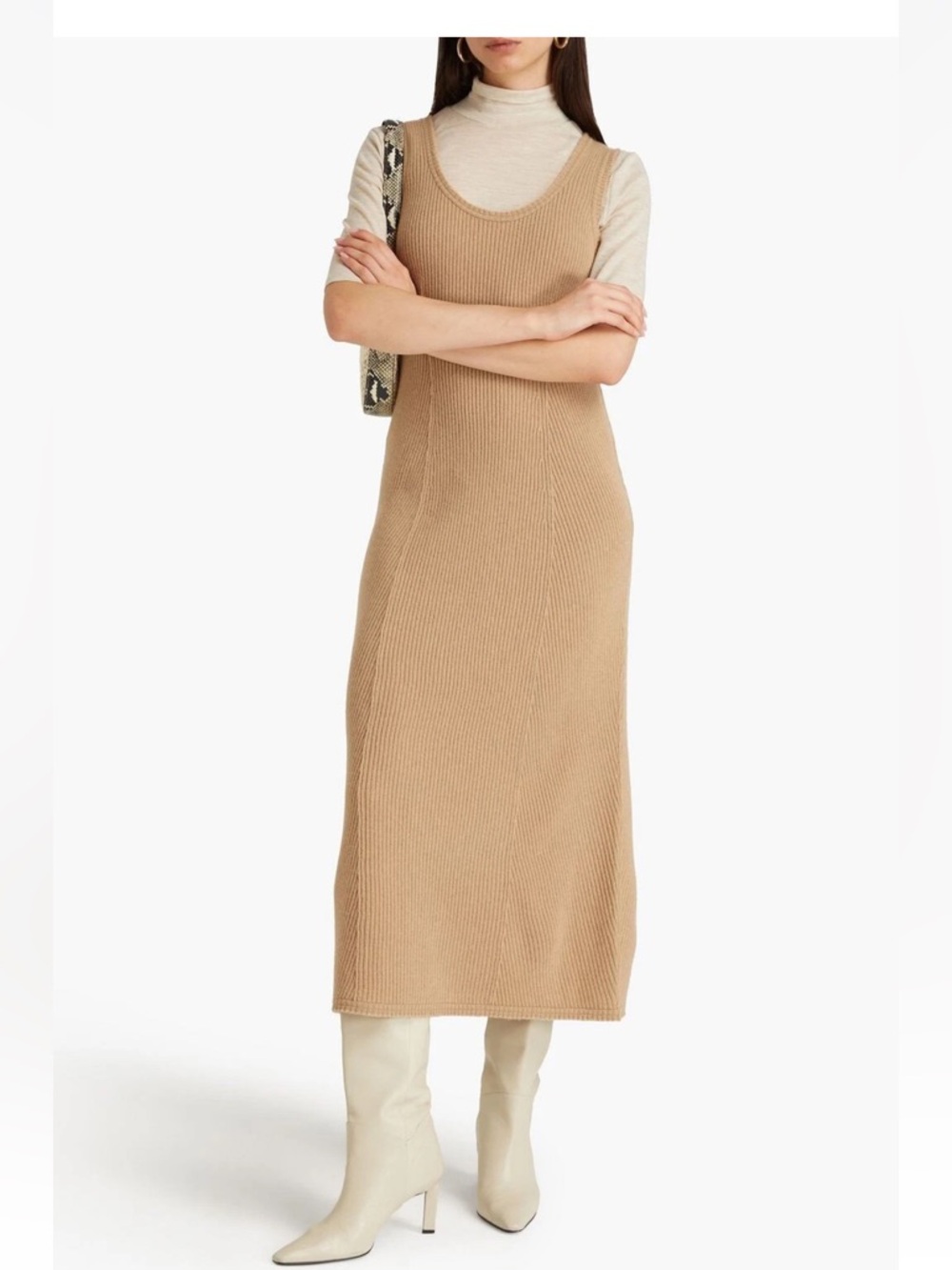 Vince wool cashmere ribbed tank dress